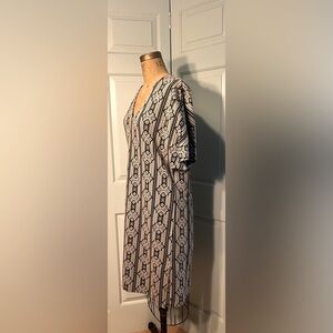 Bordeaux Patterned Midi Dress Size SP